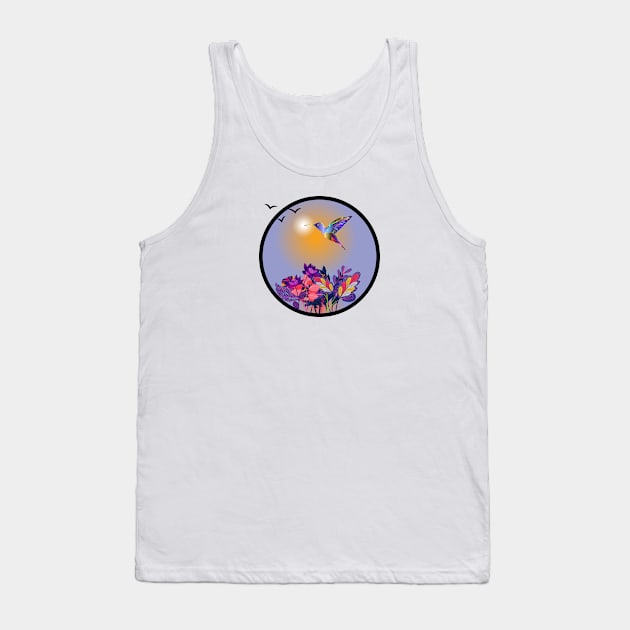 HUMMINGBIRD SUNSET Tank Top by EmoteYourself